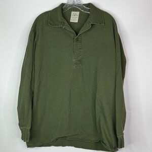 Vintage Swedish Army Green Pullover Shirt 1988 27x30 XL/XXL